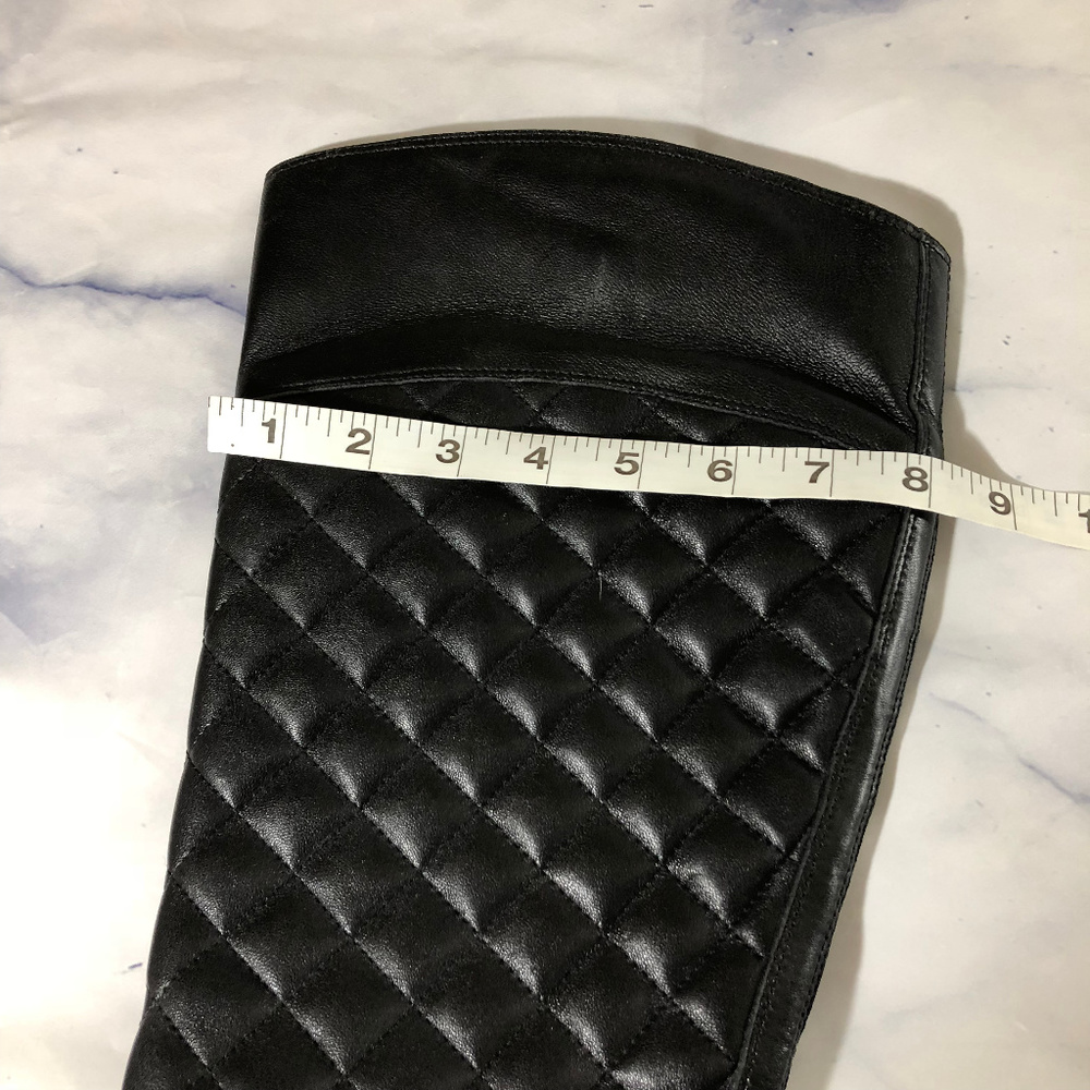 Corso Como Black Leather Quilted Riding Boots - Picture 7 of 8